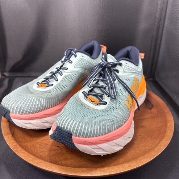 Hoka One One Bondi 7 Sneakers Women's Size 9 Blue Mesh Athletic Shoes - Picture 4 of 7